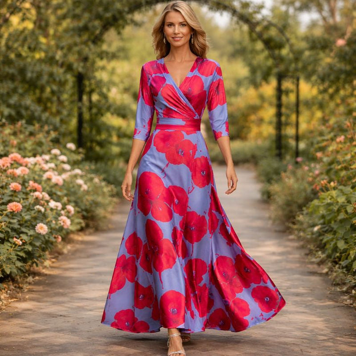Liliana | Rochie maxi fluidă, tip petrecut